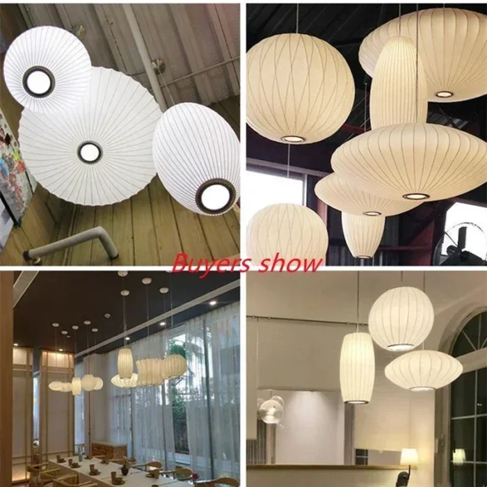 Silk Japanese Pendant Lamp Lustre Home Decor Chandelier Living Room Hotel Hall Restaurant Creative Suspension Lighting 5