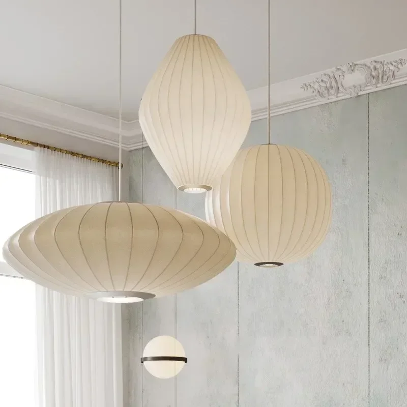 Silk Japanese Pendant Lamp Lustre Home Decor Chandelier Living Room Hotel Hall Restaurant Creative Suspension Lighting