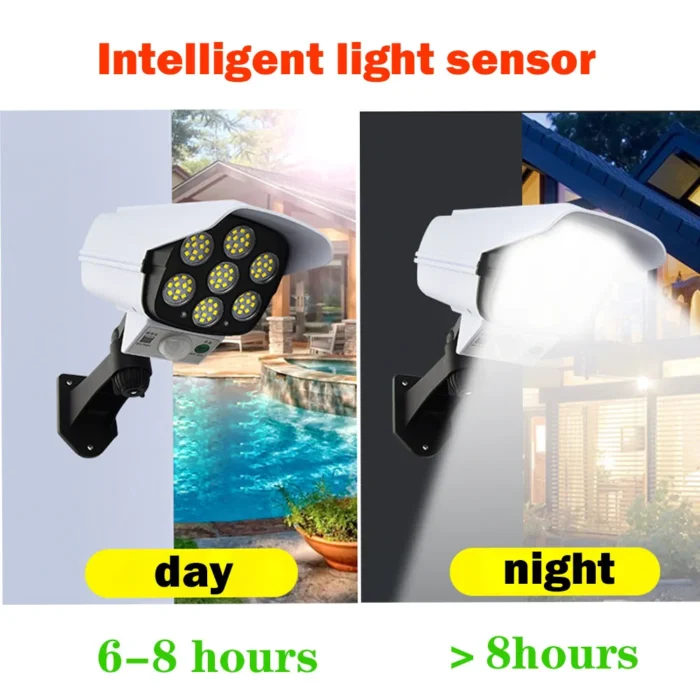 Solar Wall Lamp Motion Sensor Wireless Security Dummy Camera 77 Led Outdoor Flood Light Waterproof Light 2