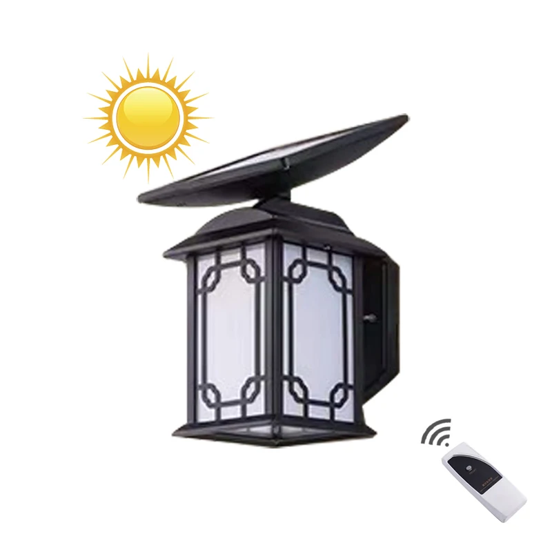Solar Wall Light Outdoor Waterproof Wireless Balcony Patio Gate Dual Color Lights Garden Fence Lamp Vintage 3