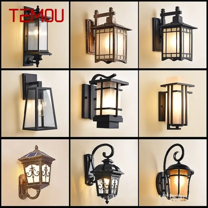 Temou Outdoor Wall Sconces Light Fixture Modern Waterproof Patio Led Lamps For Home Porch