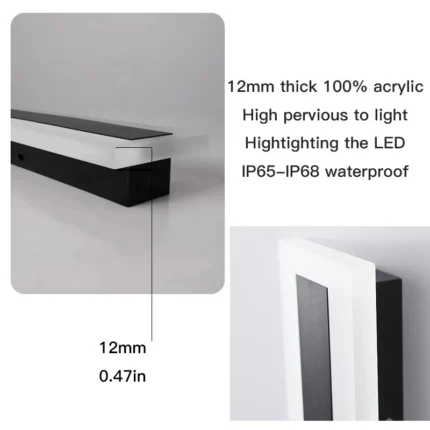 Waterproof Outdoor Wall Lamp Led Long Wall Lamp Ip65 Aluminum Light Garden Villa Porch Sconce Light 2